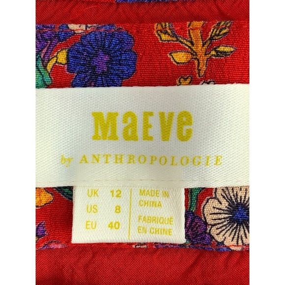 NWOT Anthropologie Rosalia Wrap Dress by Maeve Size 8 Red Ditsy Frill 6388 - Picture 12 of 16